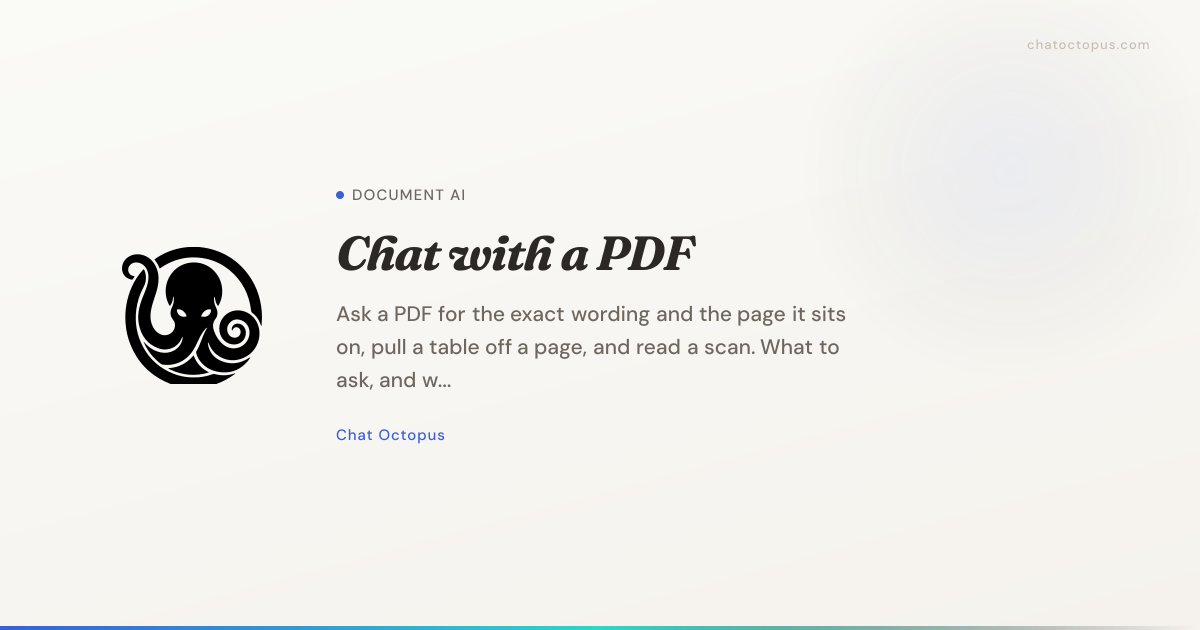 Chat with PDF | AI PDF Reader and Q&A | Chat Octopus